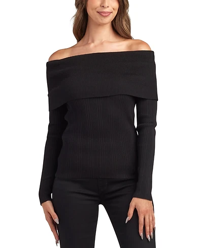 Bcx Juniors' Off-Shoulder Long Sleeve Sweater