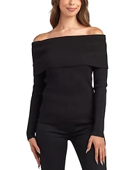 Bcx Juniors' Off-Shoulder Long Sleeve Sweater