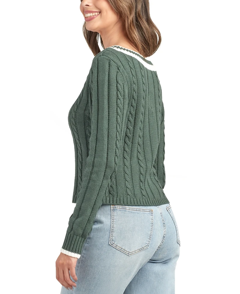 Bcx Juniors' V-Neck Long Sleeve Sweater