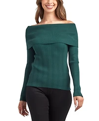Bcx Juniors' Off-Shoulder Long Sleeve Sweater