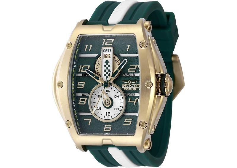 Invicta Men's 47387 Invicta Racing Quartz Multifunction White, Silver, Gold, Green Dial Watch