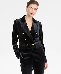 I.n.c. International Concepts Women's Double-Breasted Velvet Blazer, Macy's Exclusive