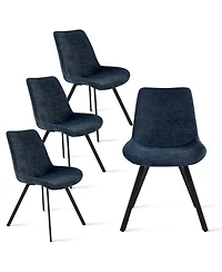 Compact 5-Piece Round Dining Set with 43 Inch Black Table and 4 Chairs, Ideal for Apartments or Breakfast Nooks-Maison Boucle