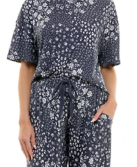 Roudelain Women's Boxy T-Shirt and Barrel Leg Pants Set