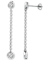 Giani Bernini Round Bezel Set Stone Drop Earrings (2-3/8 ct. t.w.) in Sterling Silver, Macy's Exclusive