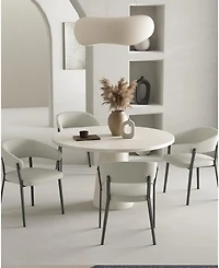 Manhattan Comfort Belle Textured 22.9" Leatherette Upholstered Dining Chair