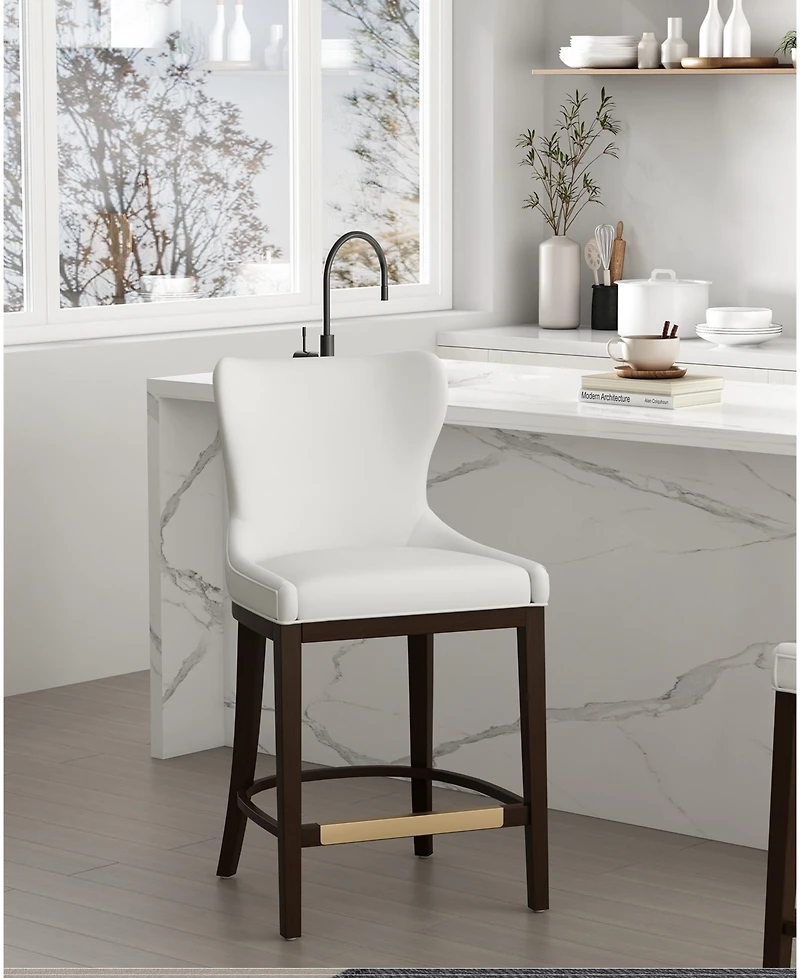 Manhattan Comfort Blair 40.9" Leatherette Upholstered Counter Stool