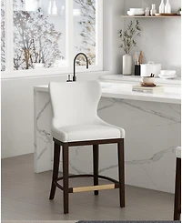 Manhattan Comfort Blair 40.9" Leatherette Upholstered Counter Stool