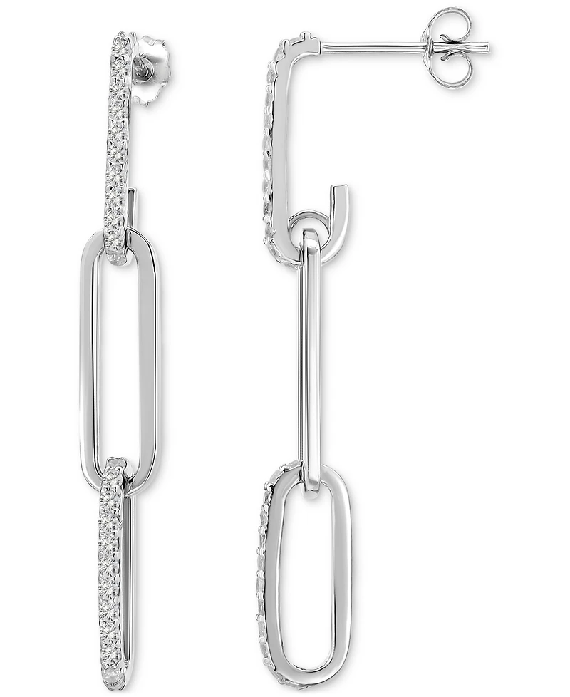 Giani Bernini Link Drop Earrings (3/8 ct. t.w.) in Sterling Silver, Macy's Exclusive