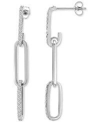 Giani Bernini Link Drop Earrings (3/8 ct. t.w.) in Sterling Silver, Macy's Exclusive