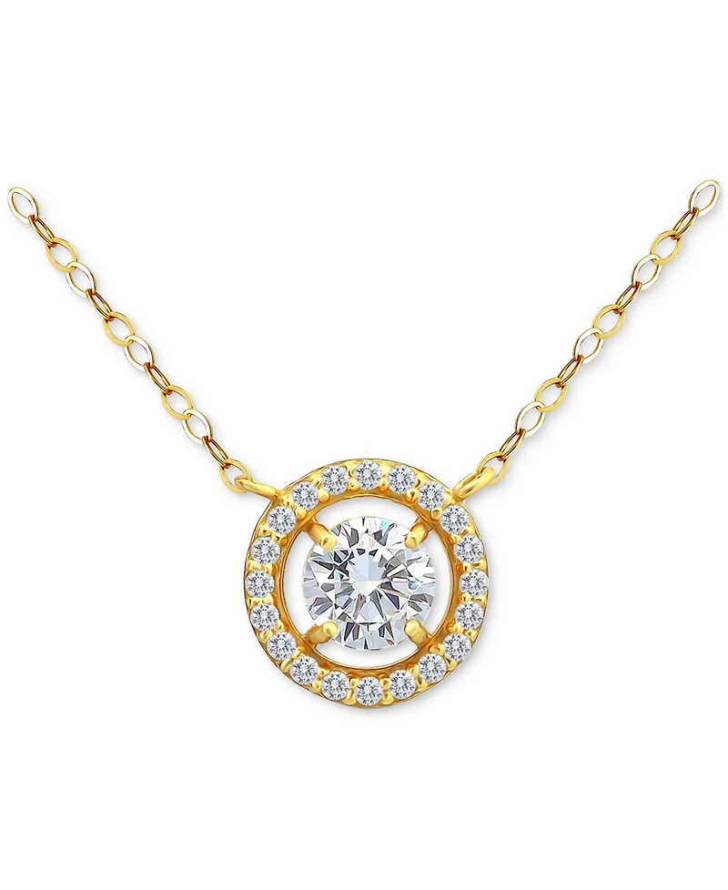 Giani Bernini Round Necklace (1-1/2 ct.t.w) in 18K Gold Plated Sterling Silver, Macy's Exclusive