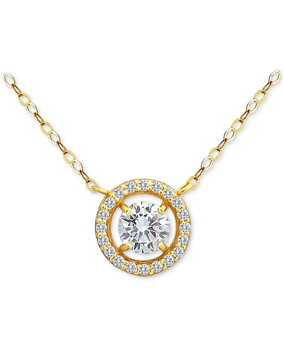Giani Bernini Round Necklace (1-1/2 ct.t.w) in 18K Gold Plated Sterling Silver, Macy's Exclusive