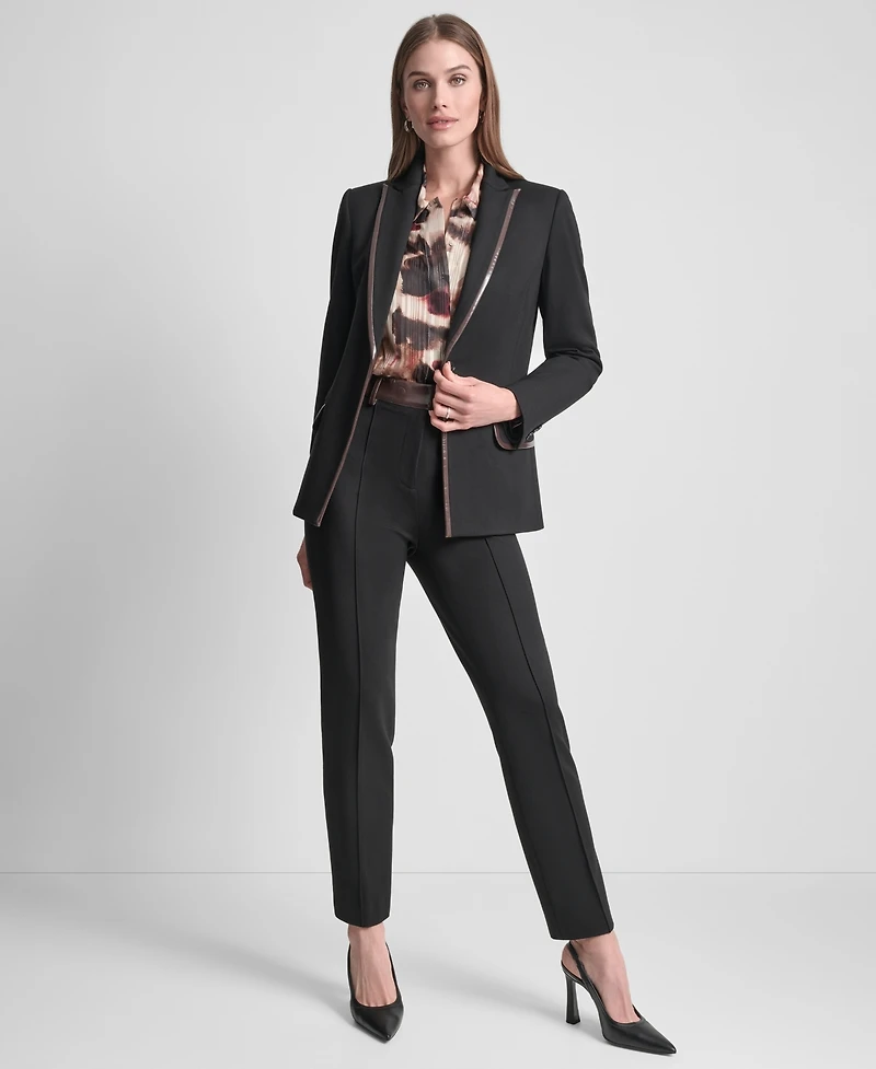 Dkny Petite 2-Button Notch Collar Ponte Jacket