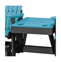 American Furniture Classics Double Glider with Center Table in Aruba Blue and Black