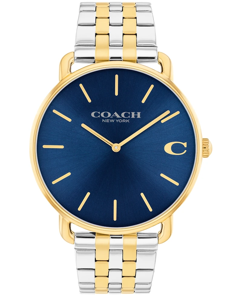 Coach Men's Elliot Two Tone Stainless Steel Bracelet Watch, 43mm