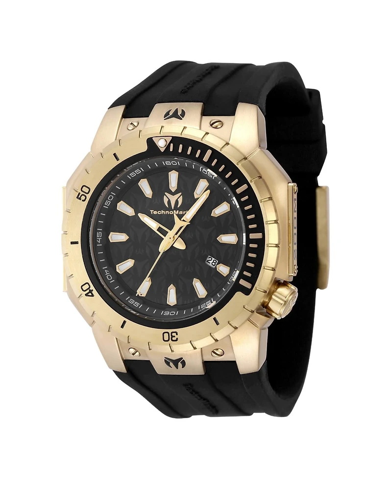 Technomarine's Men's Tm-224011 Manta Sea Quartz 3 Hand Black Dial Watch
