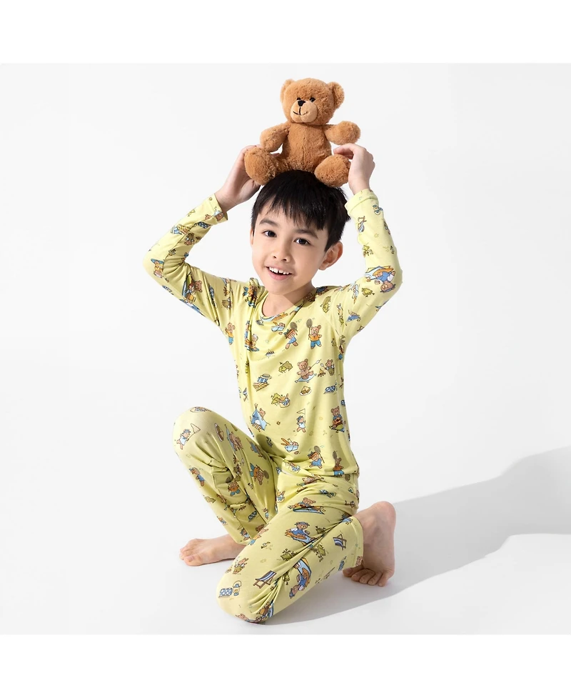Bellabu Bear Unisex Kids' Teddy Picnic Set of 2 Piece Pajamas