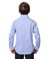 Tailorbyrd Big Boys Signature Gingham Long Sleeve Shirt