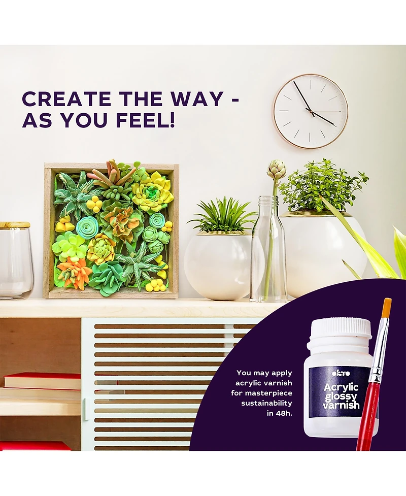 Okto Sensory Art 3D Woodcraft “Energy” – Succulent Craft Kit