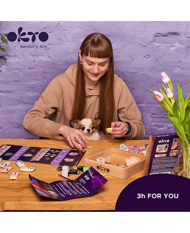 Okto Sensory Art 3D Woodcraft “Romance” – Flowers Craft Kit