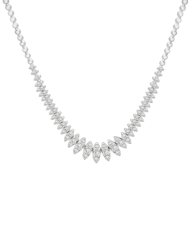 Diamond Gradient Necklace (2 ct.t.w.) in 10k White Gold