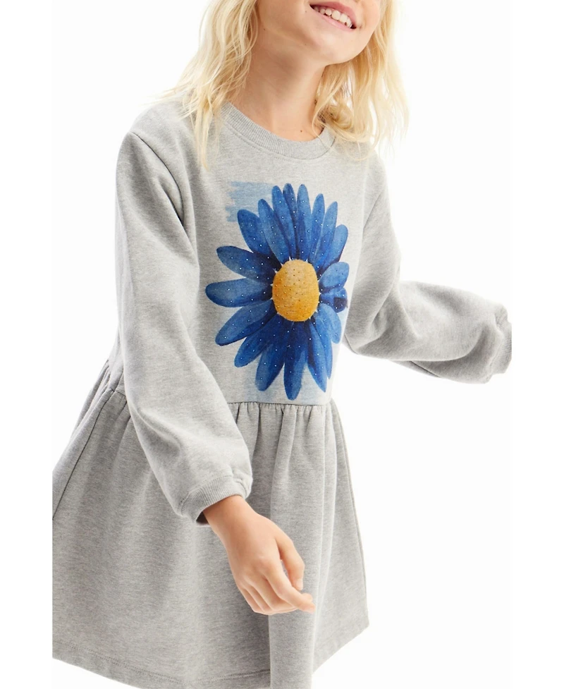 Desigual Girls's Dress with flower illustration