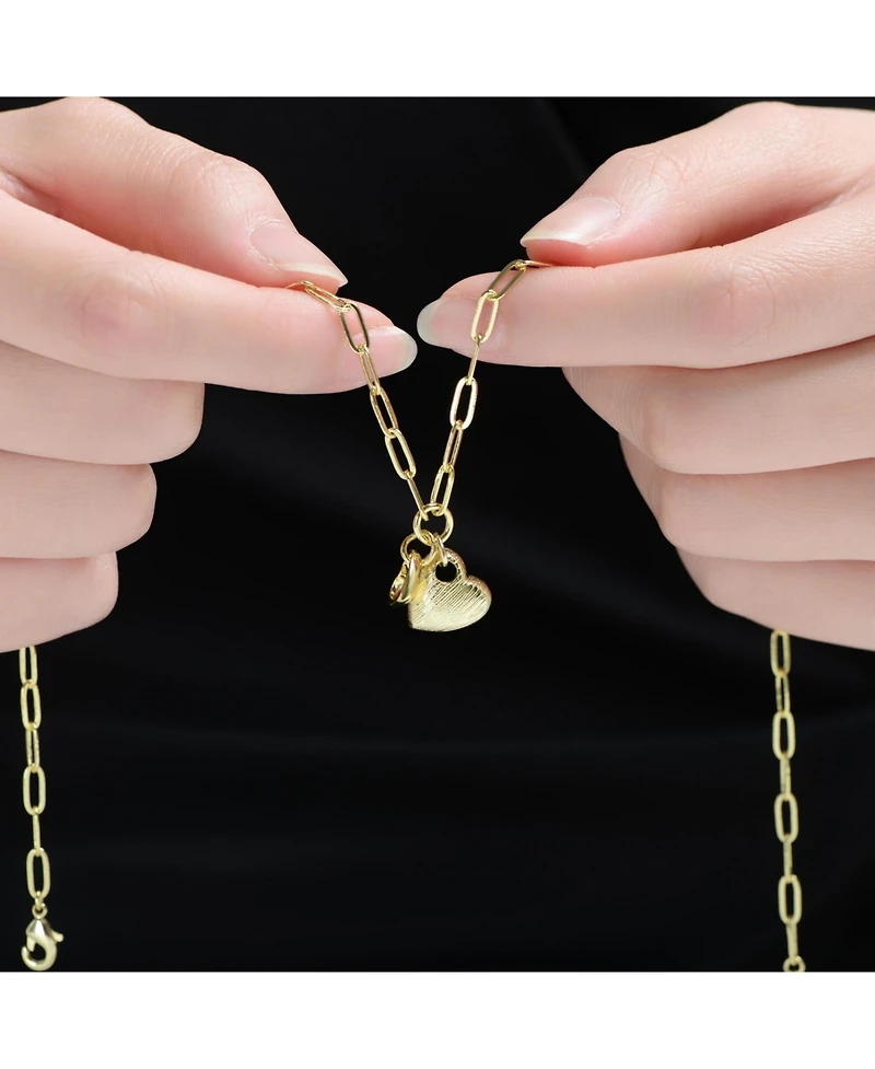 GiGiGirl 14K Gold Plated with Link Chain Hearts Necklace
