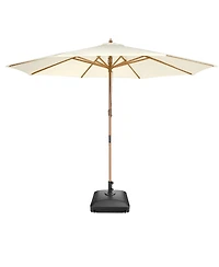 Yescom 13FT Outdoor Solid Wooden Large Patio Umbrella with 4 Wheels Base Beech Pole for Deck Pool Backyard Garden Market Beach Parasol,Ivory
