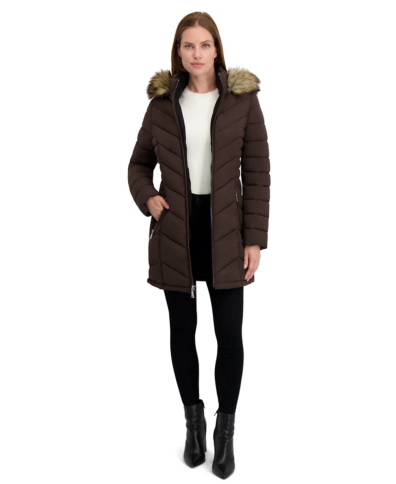 Laundry By Shelli Segal Women's Sega Belted Puffer Coat