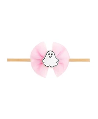 Sweet Wink Baby Girl's Coquette Tulle Ghost Bow Halloween Baby Headband