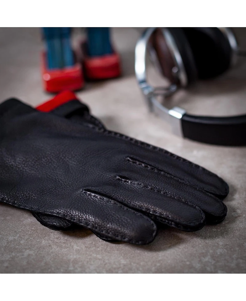 Men`s Premium Deer Skin Touchscreen Gloves "Charles Touch" Wool Lining