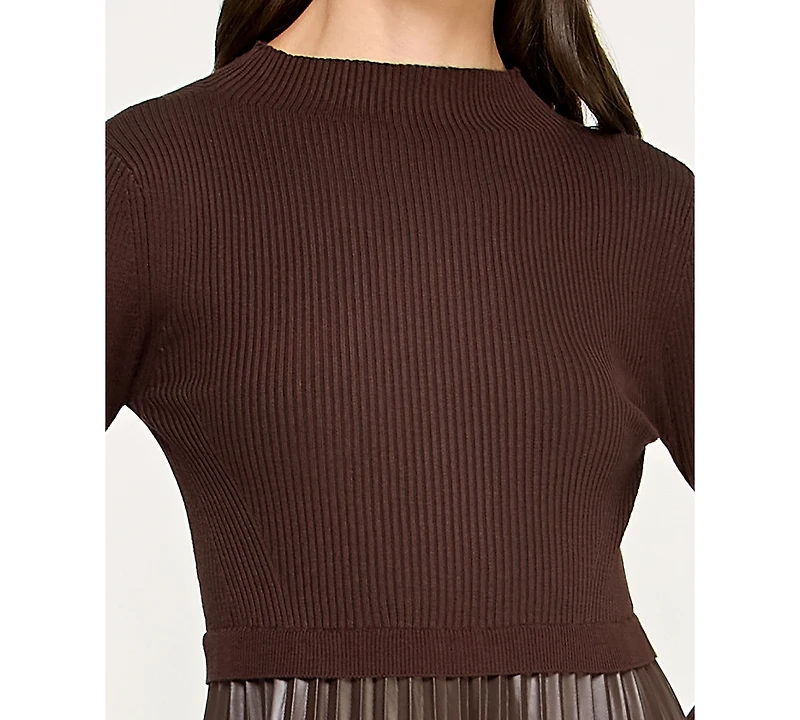 Invitee Juniors' Mock Neck Sweater Midi Dress