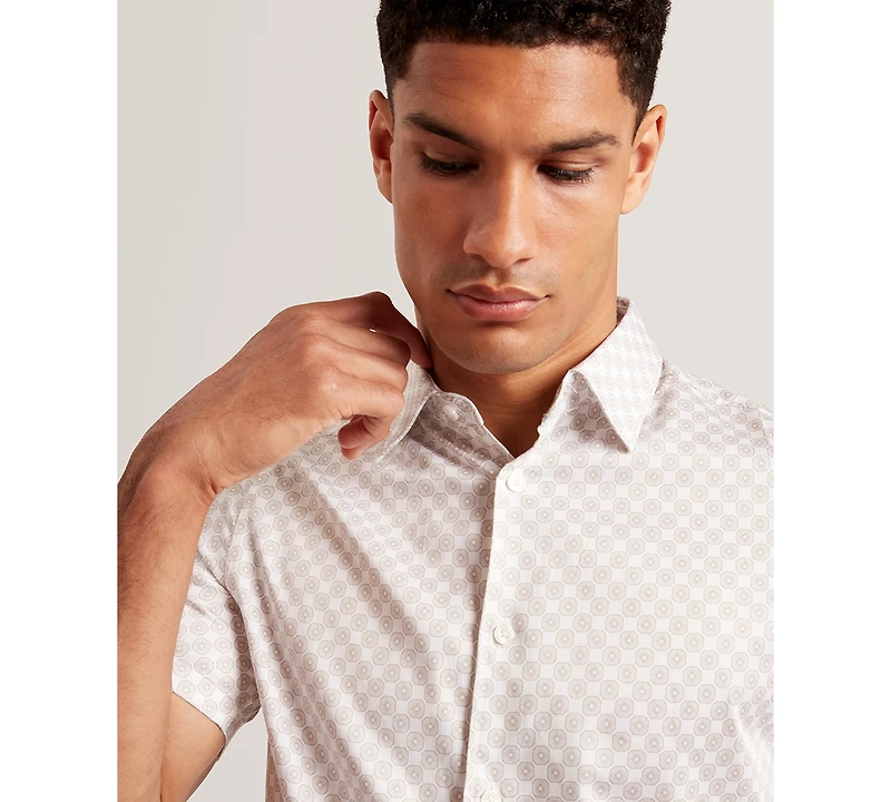 Ted Baker Men's Slim Fit Geo Print Shirt