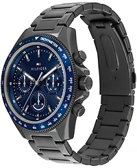 Tommy Hilfiger Men's Multifunction Ionic Plated Gray Stainless Steel Bracelet Watch, 44mm