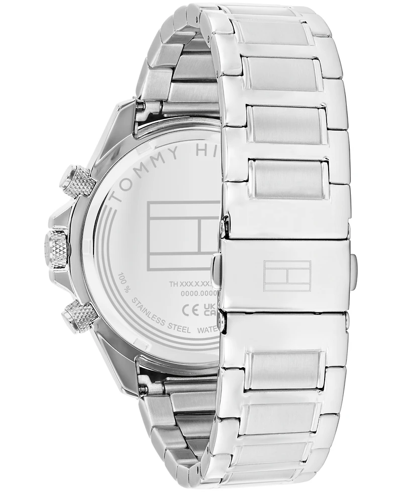 Tommy Hilfiger Men's Multifunction Silver Tone Stainless Steel Bracelet Watch, 44mm