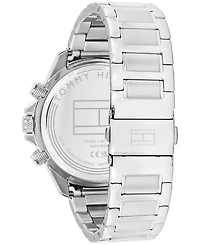 Tommy Hilfiger Men's Multifunction Silver Tone Stainless Steel Bracelet Watch, 44mm