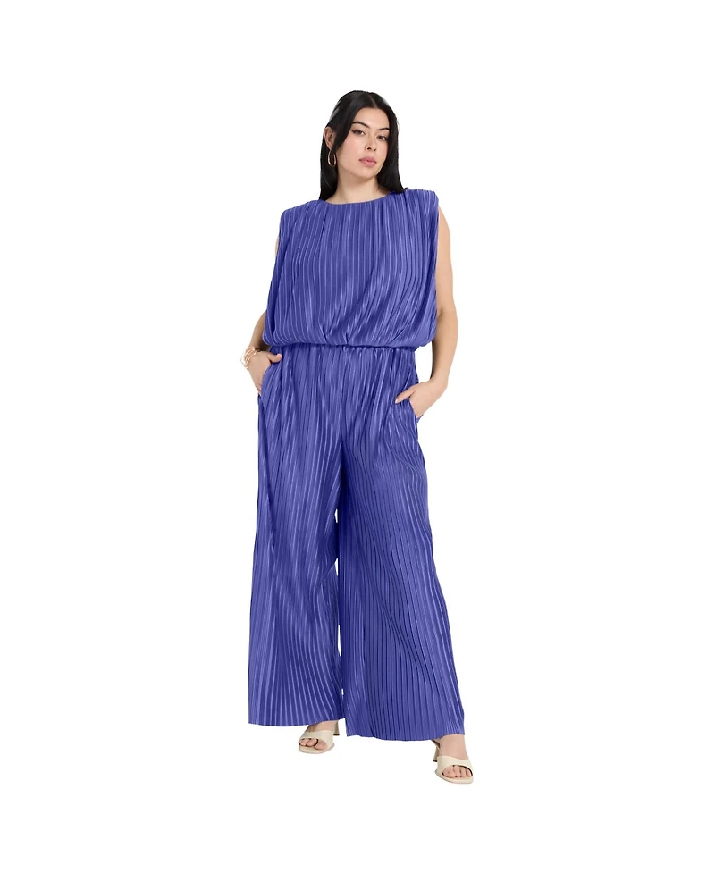 June + Vie Women's Plisse Dolman-Sleeve Cropped Top