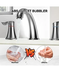 gaomon Bathroom Faucet, 8 Inch Bathroom Faucets for Sink 3 Hole, Widespread Brushed Nickel Bathroom Faucet with Pop up Drain and cUPC Lead-Free Hose (