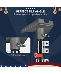 Yescom Ez Go 14ft Telescopic Flag Pole Kit with Starlink Gen3 Pipe Adapter for Outdoor Tailgate Party, Sliver