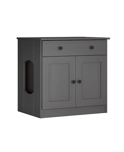 Palace Imports 100% Solid Wood Ziva 2-Door Cat Litter Box Enclosure