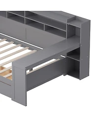 Streamdale Furniture Wooden Daybed with Storage & Desk