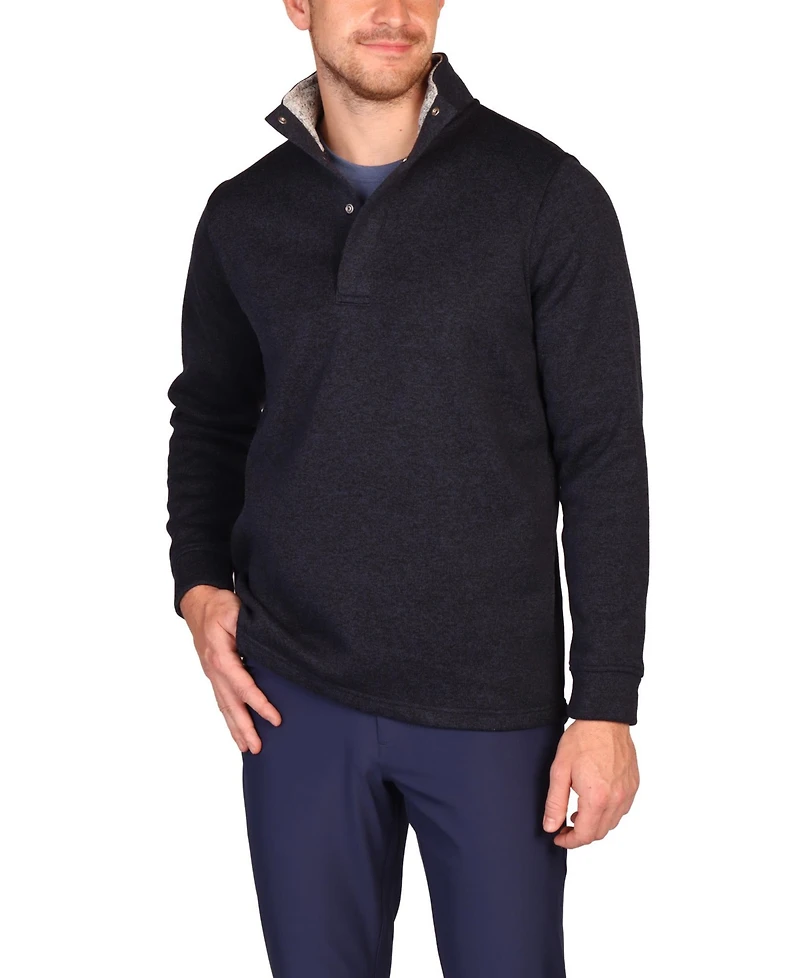 Tailorbyrd Men's Sweater Knit Snap Placket Pullover