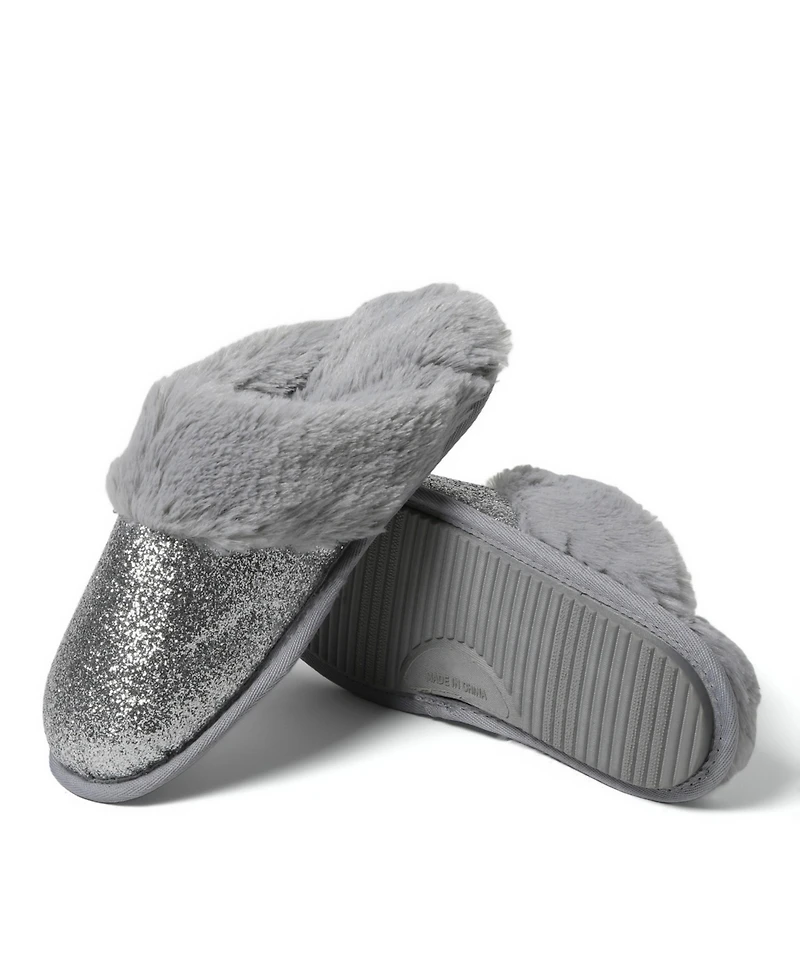 Cozyfoams Women's Glitter Scuff Slipper with Gift Bag