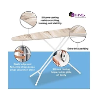 Florida Brands Ironing Board Cover and Pad - 15" x 54" Large Fits All Standard Sizes Heat Reflective Iron