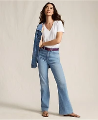 Lands' End Women's Soft Denim High Rise Classic Flare Jeans