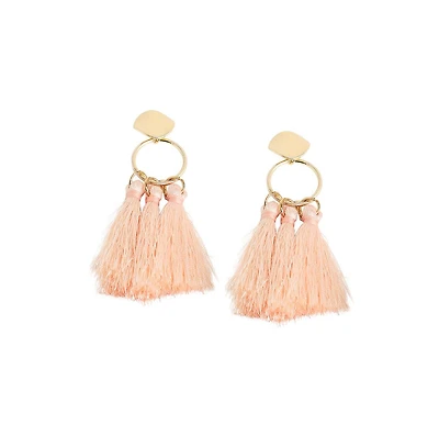 Sohi Women's Black Tassel Drop Earrings