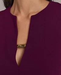 Donna Karan New York Women's Twist Hardware V-Neck Dress