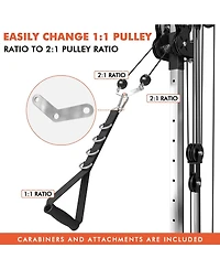Mikolo Wall Mount Cable Station, Crossover Machine with 18 Positions Dual Pulley System for Home Gym Fitness Equipment