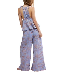 Free People Women's 2-Piece Tangled Lights Sleeveless Top and Pants Pajama Set