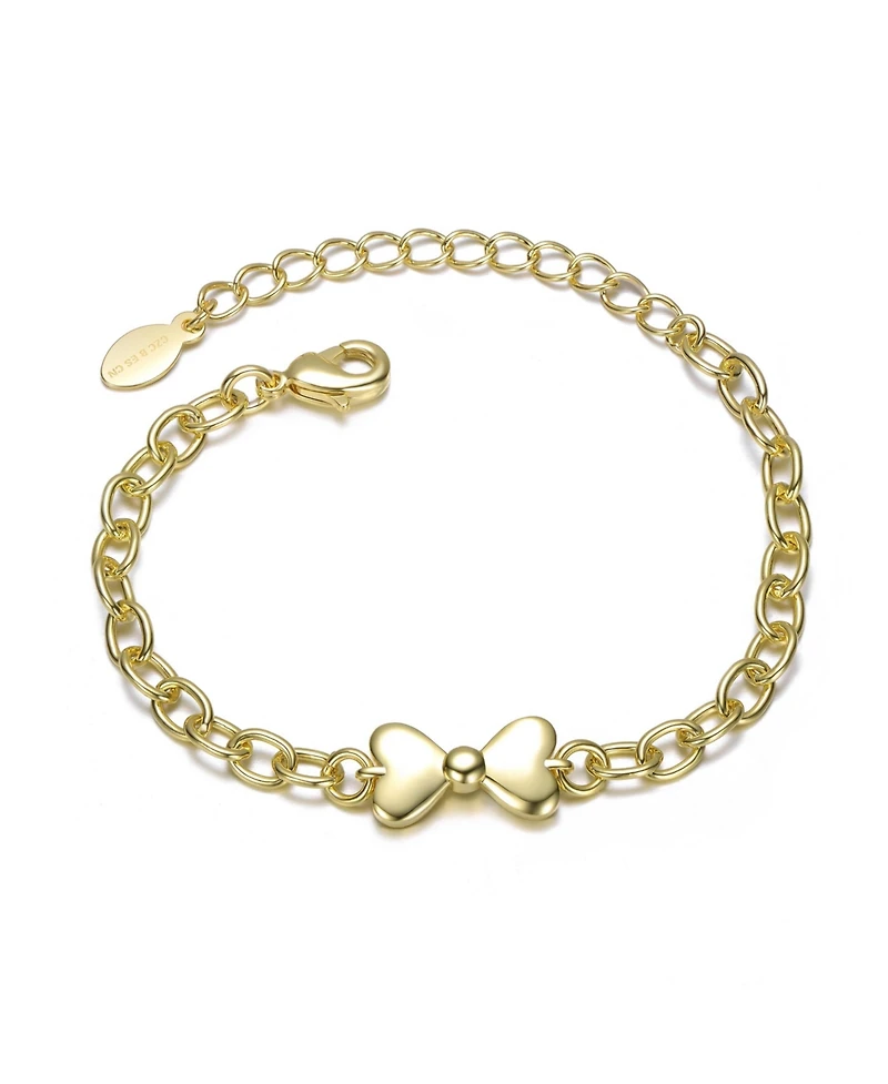 GiGiGirl 14K Gold Plated with Link Chain Bow Design Bracelet